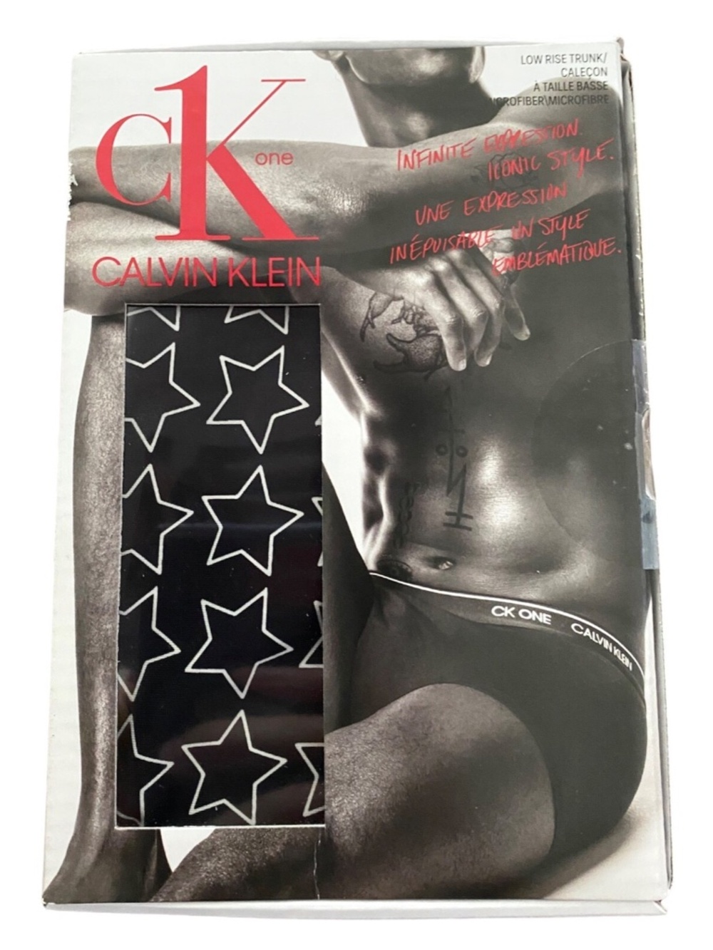 Calvin Klein New CK One Black Star Low Rise Trunk Underwear NB2225 012 XL